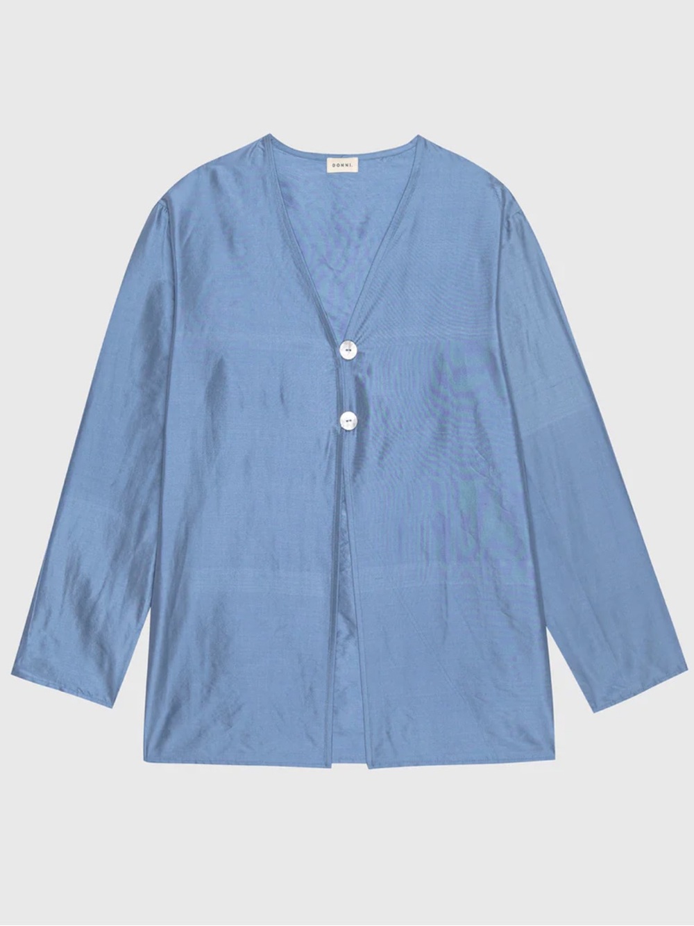 Donni Silk Taffeta Split Top in Blue